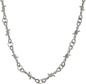 coadipress Unisex Gothic Thorns Choker Necklace for Men Women Personalized Punk Hip Hop Heavy Duty Padlock Metal Collar Thorns Barbed Wire Choker Necklace Harajuku Chain Jewelry Gift