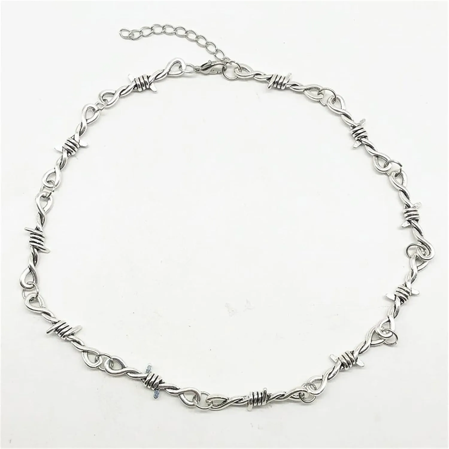 coadipress Unisex Gothic Thorns Choker Necklace for Men Women Personalized Punk Hip Hop Heavy Duty Padlock Metal Collar Thorns Barbed Wire Choker Necklace Harajuku Chain Jewelry Gift