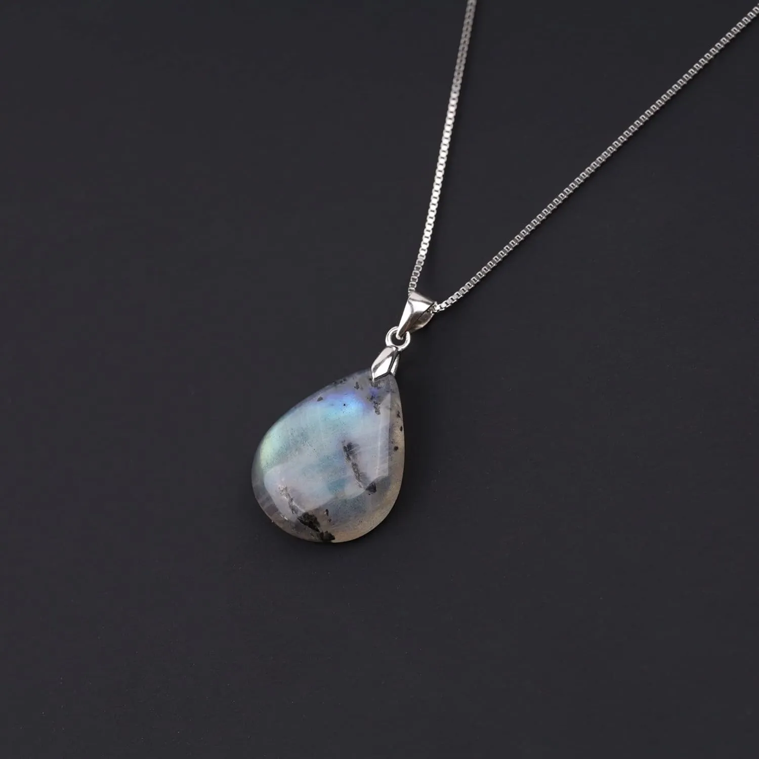 COAI 925 Sterling Silver Teardrop Crystal Necklace for Women, Teardrop Pendant for Women