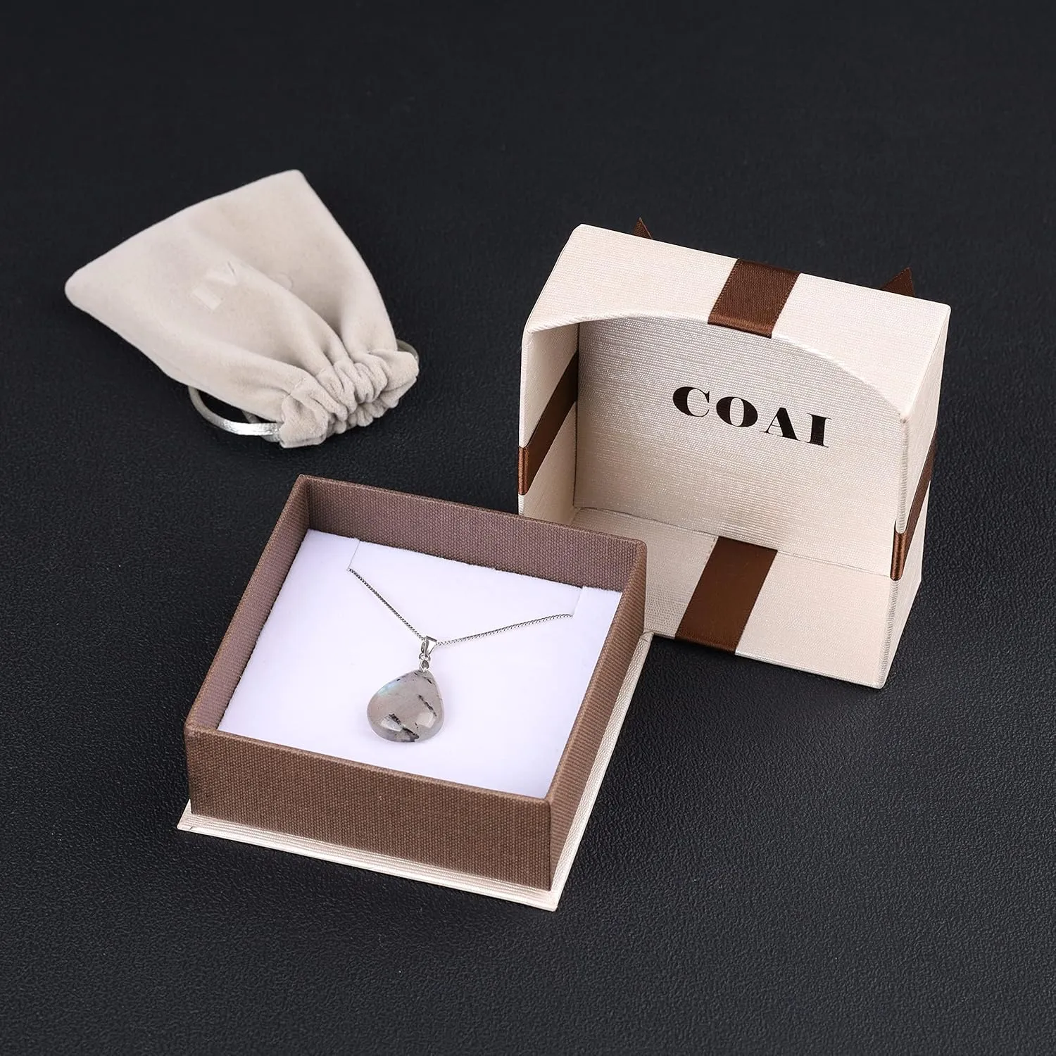 COAI 925 Sterling Silver Teardrop Crystal Necklace for Women, Teardrop Pendant for Women