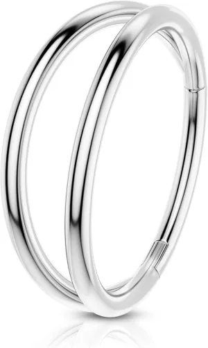 COCHARM 16g Double Nose Rings for Single Piercing 316L Surgical Steel Nose Hoop Daith Cartilage Conch Piercing Jewelry