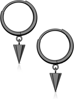 COCHARM 20g Huggie Hoop Earrings 14K Real Gold Plated 925 Sterling Silver Cartilage Hoop Earrings Spike Drop Earrings for Women Men