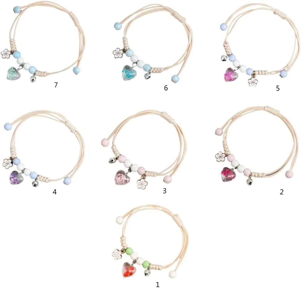 Colorful Floral Patterns Wristband Trendy Braided Friendship Bracelet with Flower Designs for Daily Wear Parties