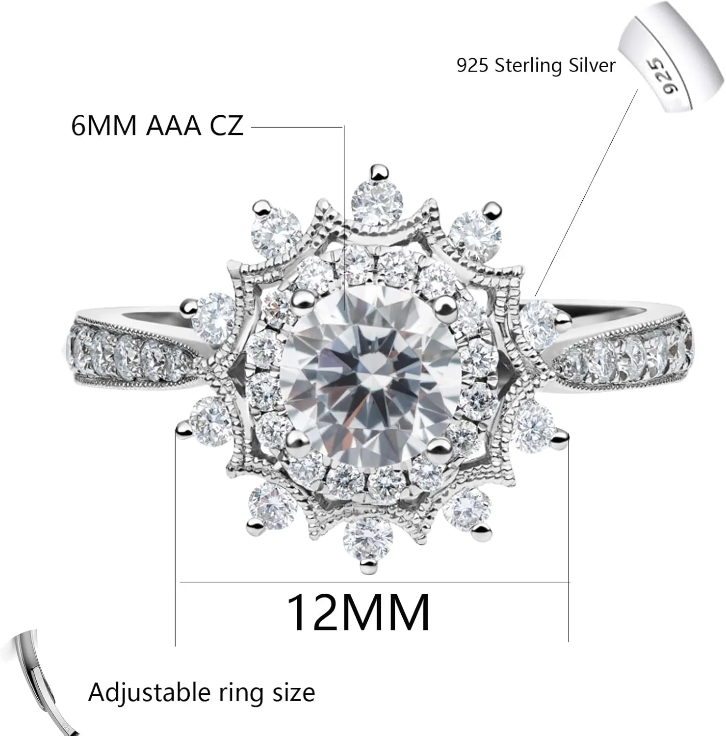 Couple Rings Matching Rings White Gold Plated 925 Sterling Silver Wedding Ring for Women Titanium Wedding Band