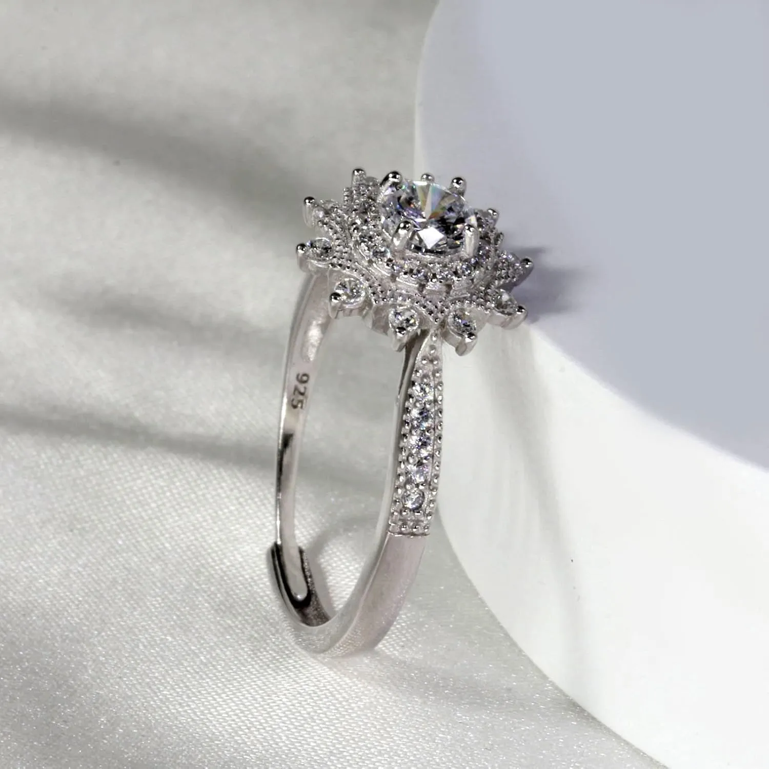 Couple Rings Matching Rings White Gold Plated 925 Sterling Silver Wedding Ring for Women Titanium Wedding Band