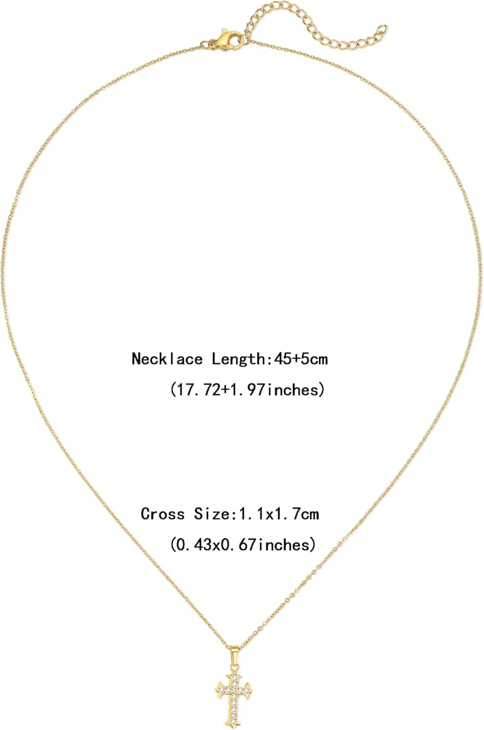 Cross Necklace For Women, 14K Gold Plated Cross Necklace Dainty Cross Pendant for Women,Trendy Jewelry Gifts for Women