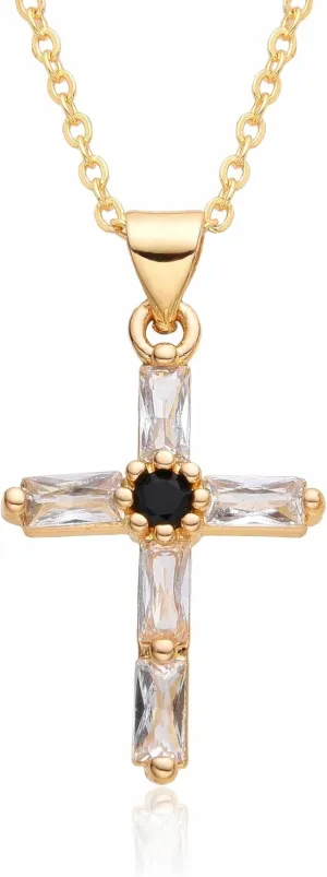 Cross Necklace for Women | Cubic Zirconia Dainty Cross Pendant Necklace | Stylish Minimalist Design Charm Choker | Small Women's Necklaces Jewelry for Birthday Anniversary