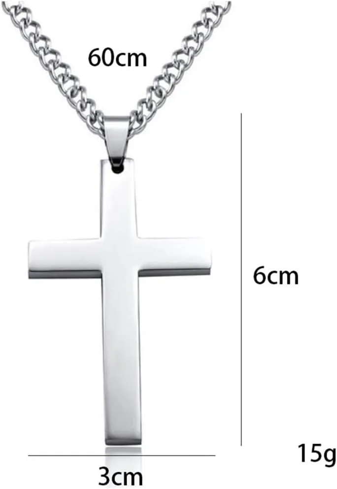 Cross Pendant Necklace for Men Women Gold Silver Black Cross Necklace Faith Cross Trendy Jewelry Set Simple Cross Chain Necklace