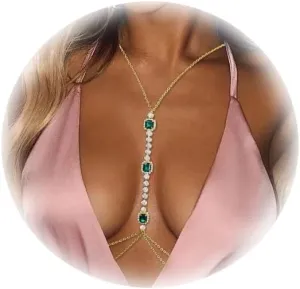 Crystal Body Chain for Women,Layering Waist Body Chain,Rhinestone Chest Body Jewelry,Festival Body Chain,Summer Harness Body Chain,Costume Body Chain