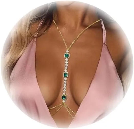 Crystal Body Chain for Women,Layering Waist Body Chain,Rhinestone Chest Body Jewelry,Festival Body Chain,Summer Harness Body Chain,Costume Body Chain