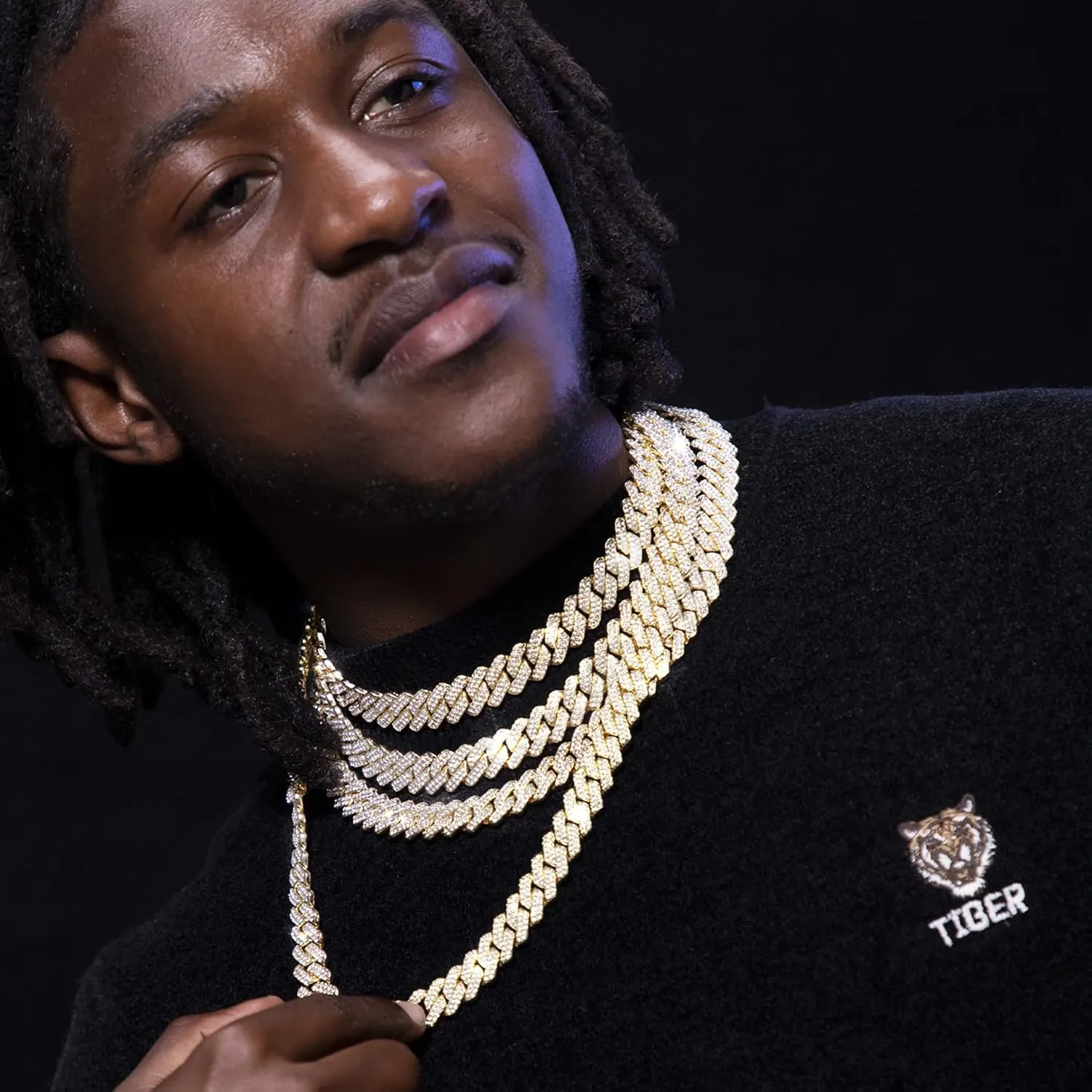 Cuban Chain Necklaces Silver/Gold Cuban Link Chains Mens Iced Out Miami Bling Diamond Hip Hop Jewelry for Women