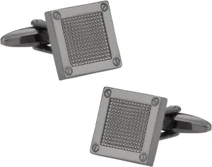Cuff-Daddy Contemporary Gunmetal Tone Cufflinks with Presentation Box