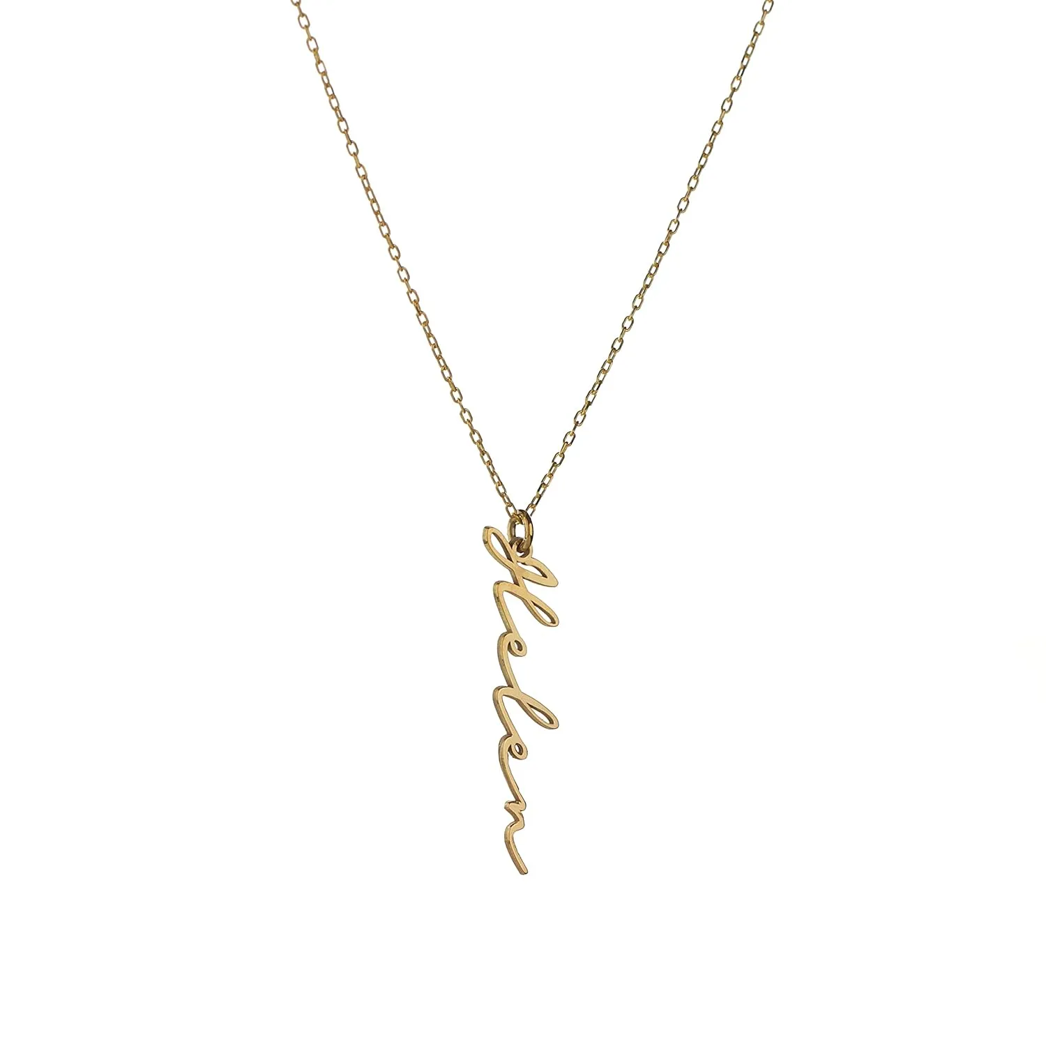 Custom Name Necklace in 8k Solid Gold, Personalized TinyName Pendant, Adjustable Chain for Thoughtful Anniversary Present