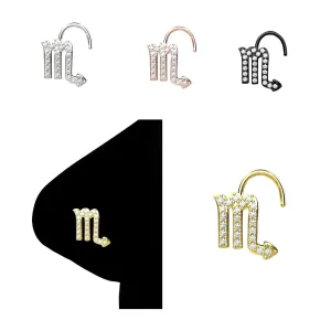 CZ Nose Stud Indian Nose Ring Rose Gold Nose Hoop Scorpio Zodiac Sign Nose Stud Handmade Nose Jewelry