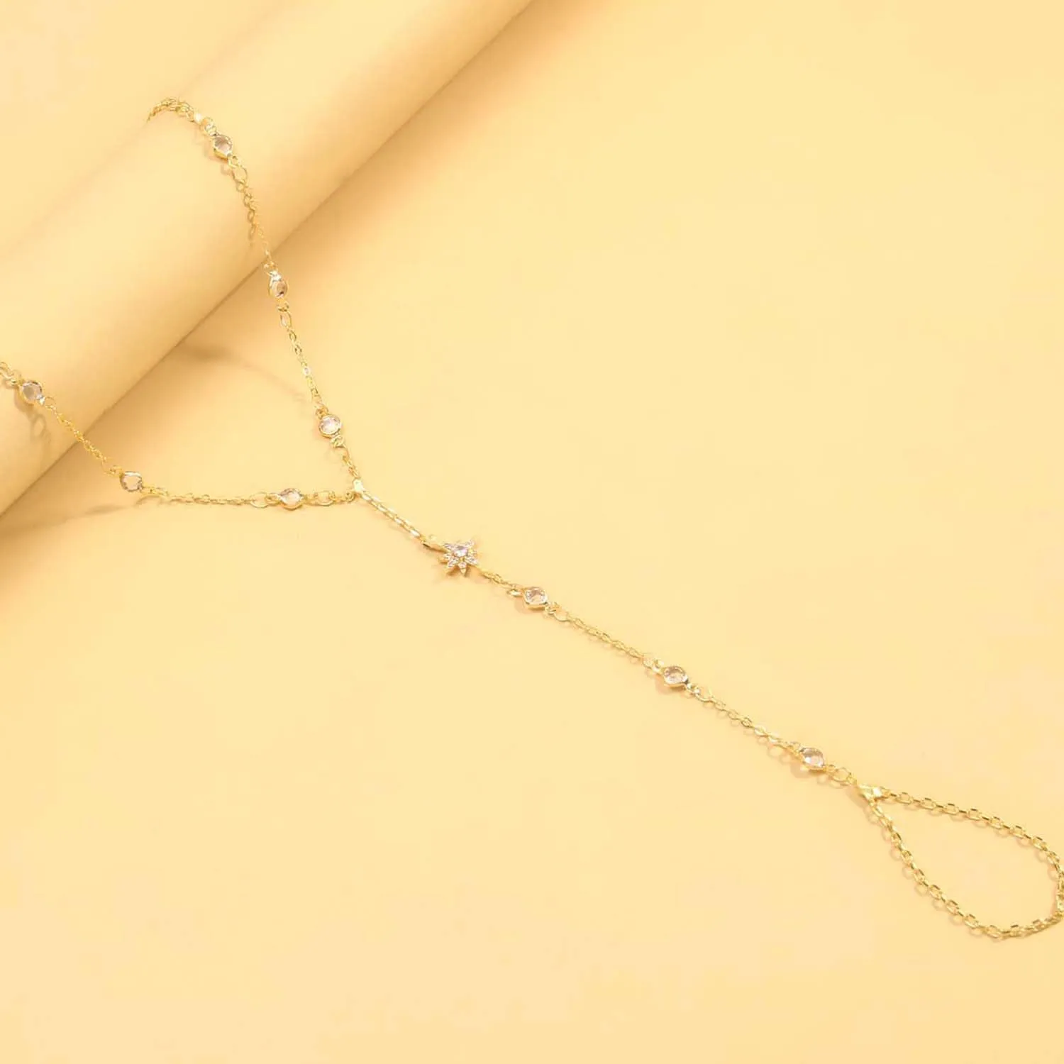 Dainty Star Hand Chain Bracelet Boho Finger Ring Jewelry Gold Bracelets For Women Non Tarnish Bangle