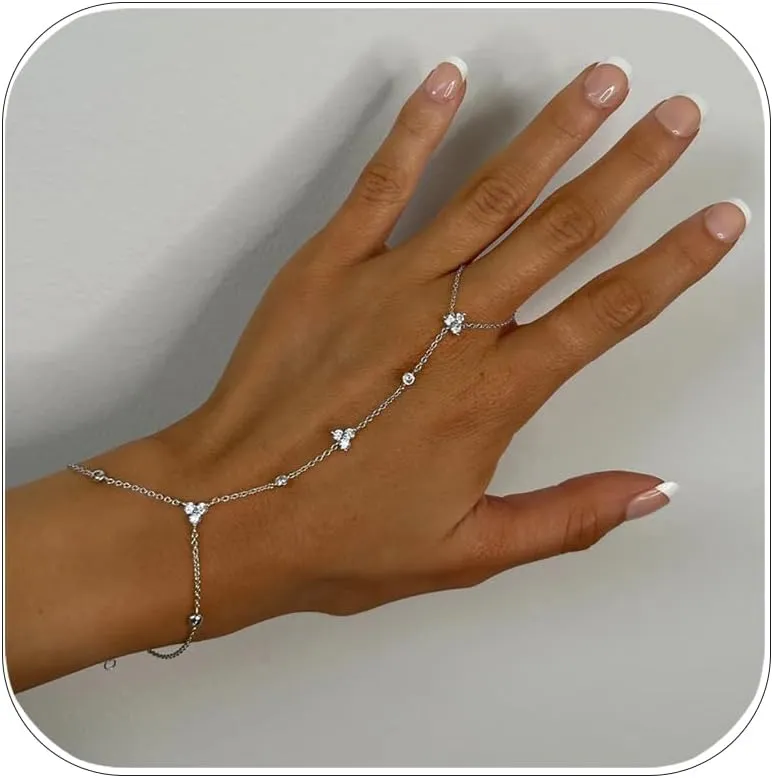 Dainty Star Hand Chain Bracelet Boho Finger Ring Jewelry Gold Bracelets For Women Non Tarnish Bangle