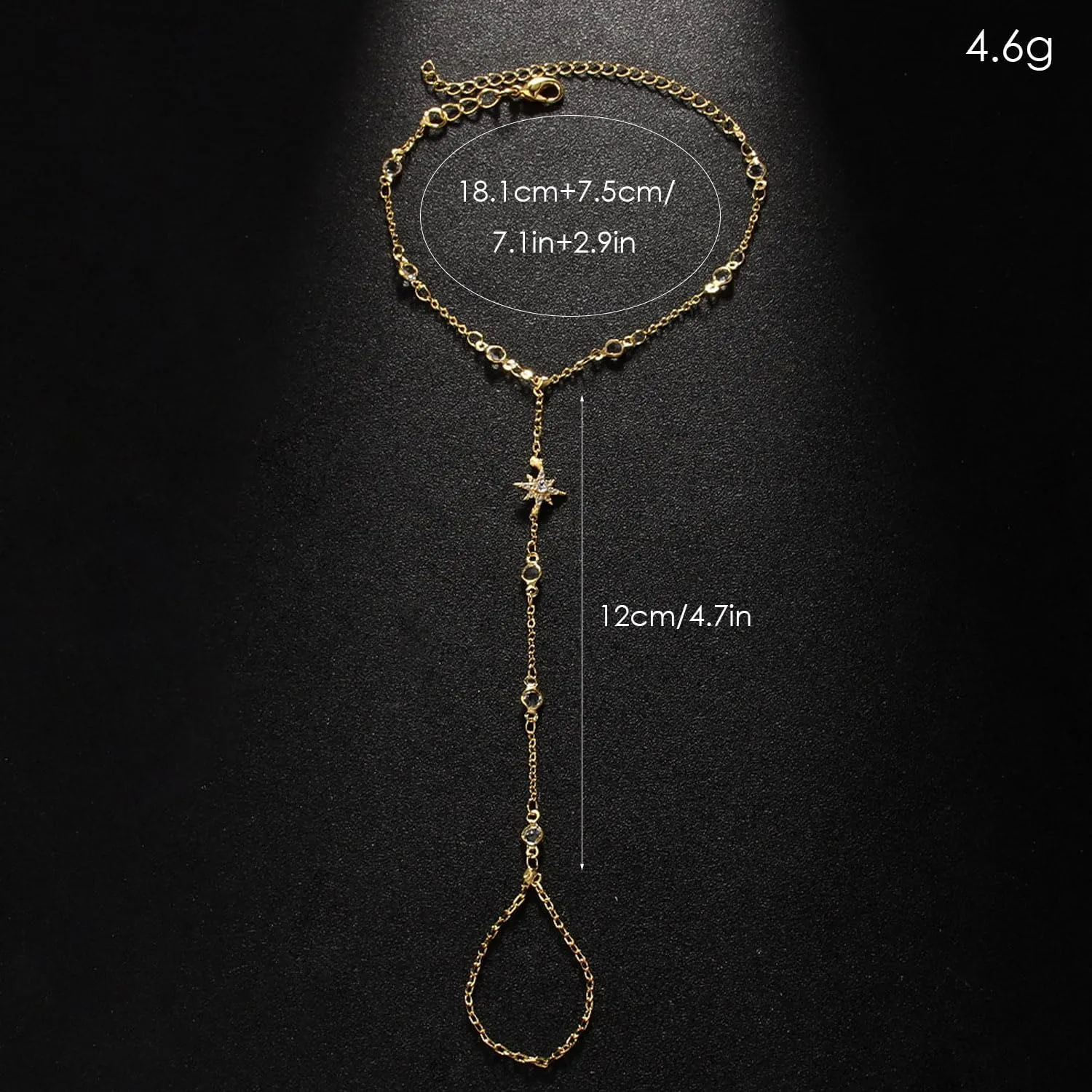 Dainty Star Hand Chain Bracelet Boho Finger Ring Jewelry Gold Bracelets For Women Non Tarnish Bangle