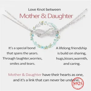 Daughter Bracelets from Mom,925 Sterling Silver Infinity Bracelet for Daughter from Dad, Mother Daughter Bracelets with Message Card, Birthday Gift, Gift for Chrismas Mother's Day