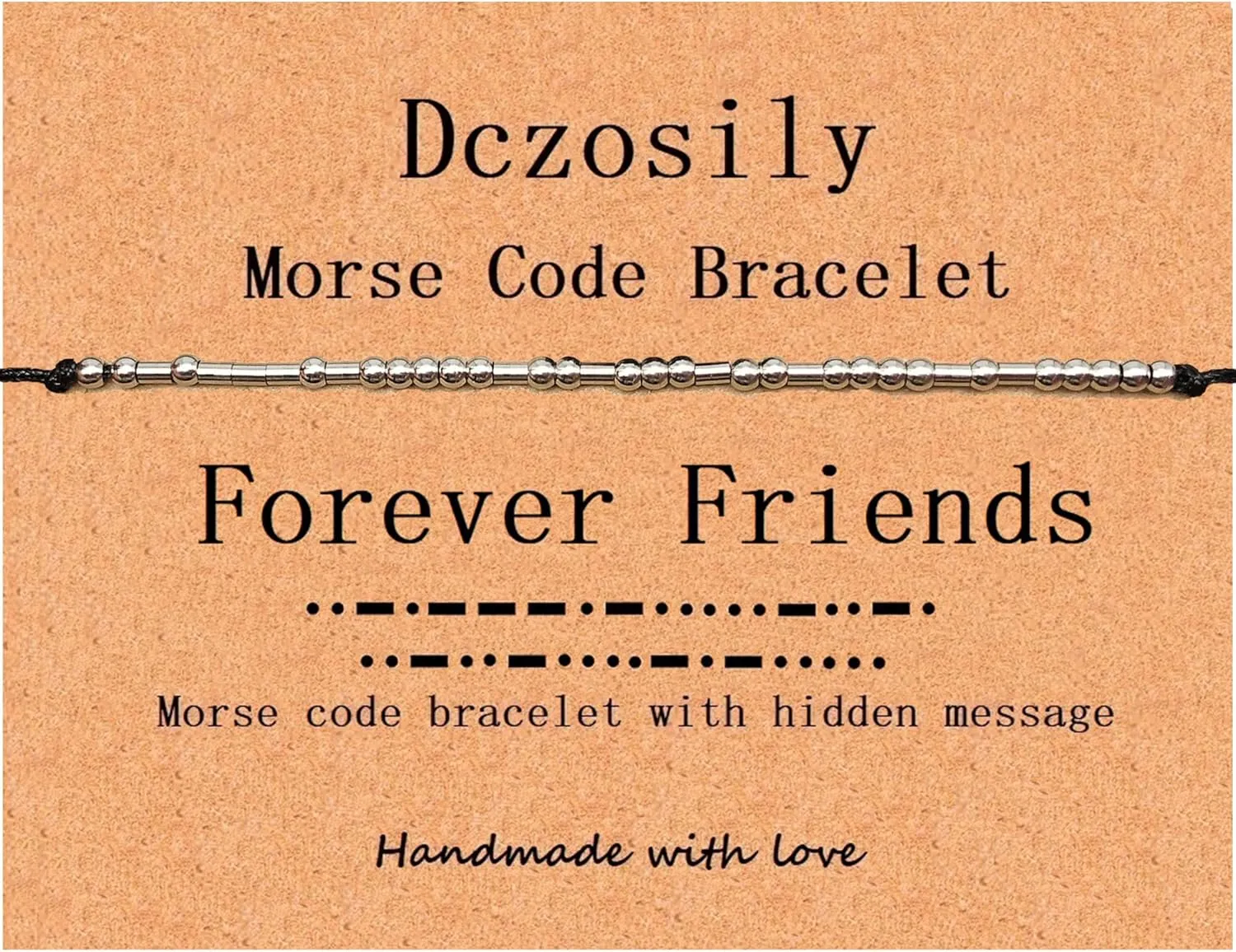 Dczosily Inspirational Morse Code Bracelets for Women Stainless Steel Jewelry Personalized Gifts for Best Friend Daughter Sister Friendship Adjustable String Beaded Bangles