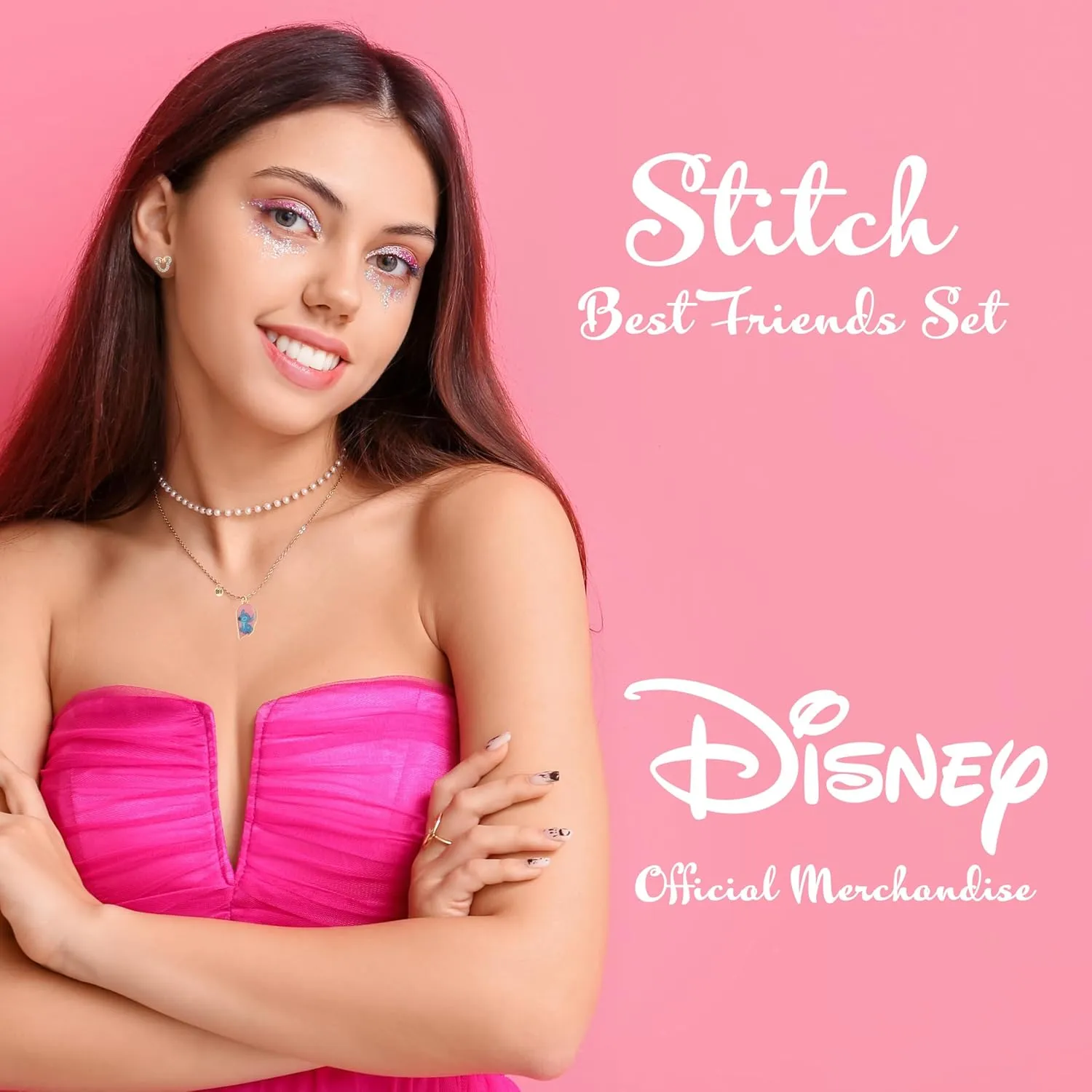 Disney Girls Friendship Necklace Earrings Bracelet Rings Sets - Stitch Gifts