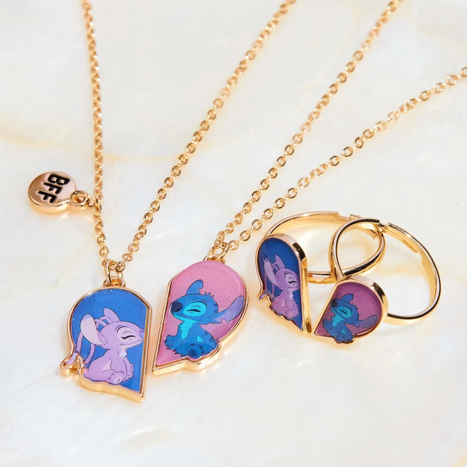 Disney Girls Friendship Necklace Earrings Bracelet Rings Sets - Stitch Gifts