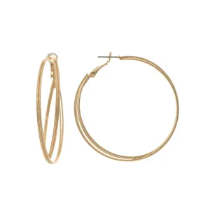 Double Wire Hoop Earring in Gold