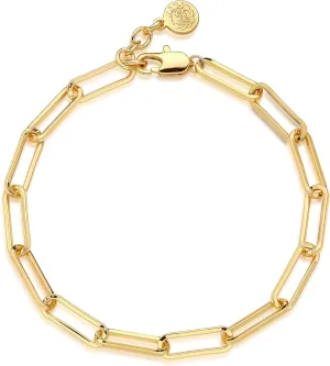 Dremmy Studios Gold Bracelet for Women 18K Gold Plated Dainty Paperclip Cubic Zirconia Disc Coin Star Cable Satellite Bead Pearl Simple Boho Minimalist Stacking Layered Link Jewelry Gift