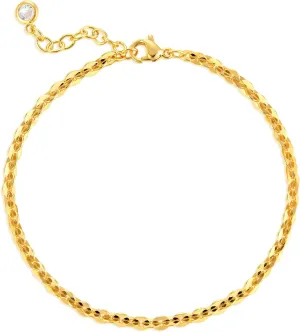 Dremmy Studios Gold Bracelet for Women 18K Gold Plated Dainty Paperclip Cubic Zirconia Disc Coin Star Cable Satellite Bead Pearl Simple Boho Minimalist Stacking Layered Link Jewelry Gift