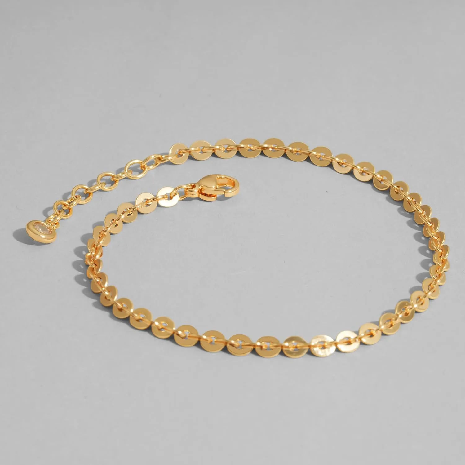 Dremmy Studios Gold Bracelet for Women 18K Gold Plated Dainty Paperclip Cubic Zirconia Disc Coin Star Cable Satellite Bead Pearl Simple Boho Minimalist Stacking Layered Link Jewelry Gift