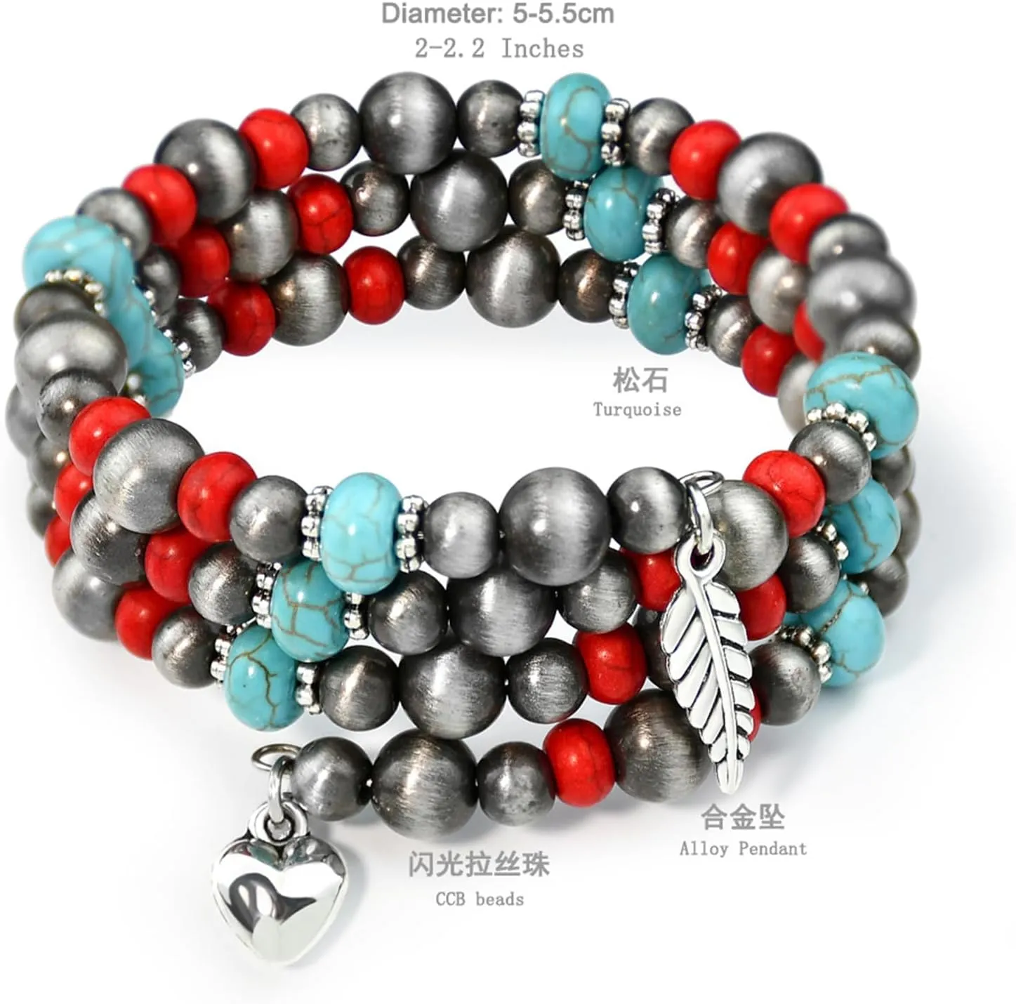 Dreuyet Navajo Pearl Bracelet Western Turquoise Jewelry for Men Women Vintage Multilayered Beaded Pearl Stackable Stretch Strand Layered Bracelets Bohemian Jewelry