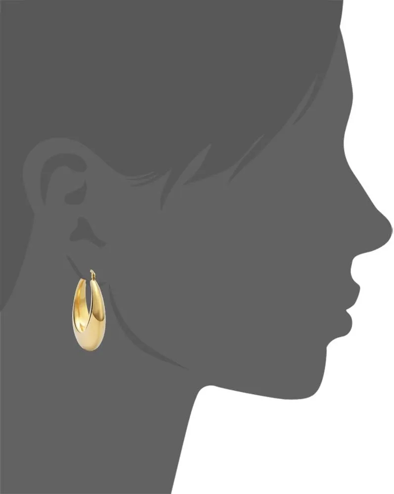 Edforce Stainless Steel Chunky Large Thick Rounded Tube Hoop Earrings