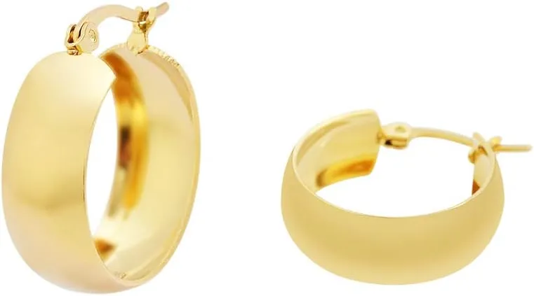 Edforce Stainless Steel Wide Large Rounded Hoop Earrings for Women
