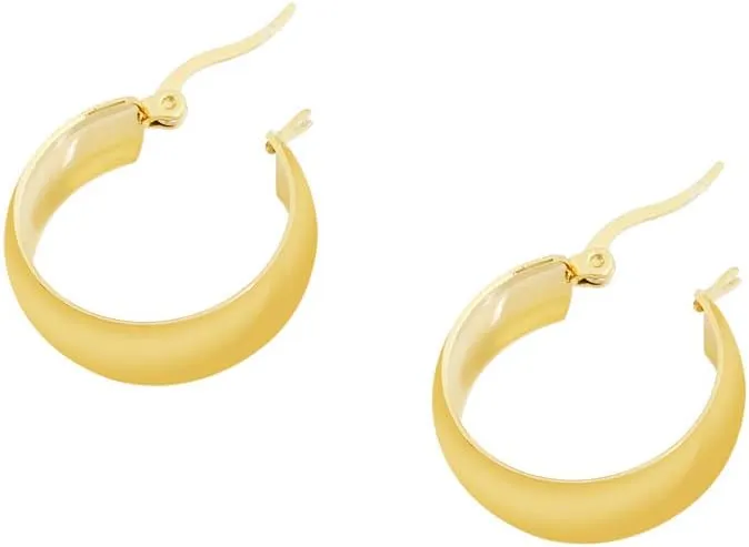 Edforce Stainless Steel Wide Large Rounded Hoop Earrings for Women