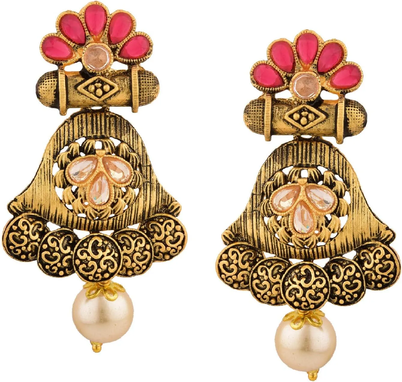 Efulgenz Antique Earrings for Women Vintage Jewelry Indian Oxidized Jewelry Ethnic Bollywood Oxidized Antique Traditional Dangle Earrings for Women