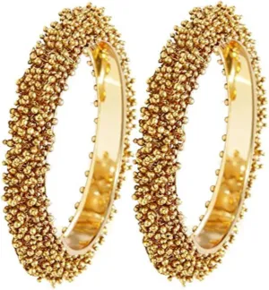 Efulgenz Indian Bangles for Women Indian Oxidized Jewelry Boho Vintage Antique Indian Oxidized Metal Beaded Bracelets Bangle Set Bollywood Fashion Statement Jewelry