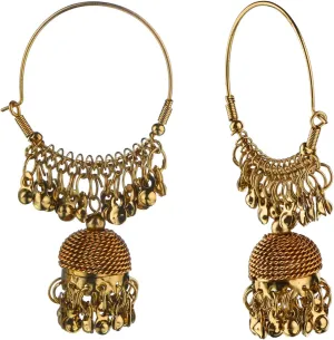 Efulgenz Indian Bollywood Bridal Designer Jewelry Oxidized Traditional Jhumka Jhumki Hoop Earrings for Women