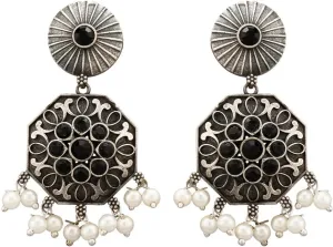 Efulgenz Indian Earrings for Women Crystal Faux Pearl Floral Earrings Set Dangle Earrings Bohemian Fashion Statement Earrings Jewelry for Women