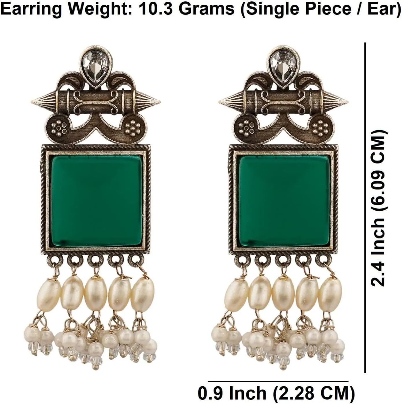 Efulgenz Indian Earrings for Women Earrings Set Crystal Faux Pearl Dangle Earrings Geometric Bohemian Statement Earrings Jewelry Set for Women
