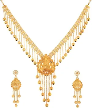 Efulgenz Indian Gold Jewelry Set for Women - Bollywood Style Necklace Earrings Set - Wedding Bridal Tassel Choker Collar