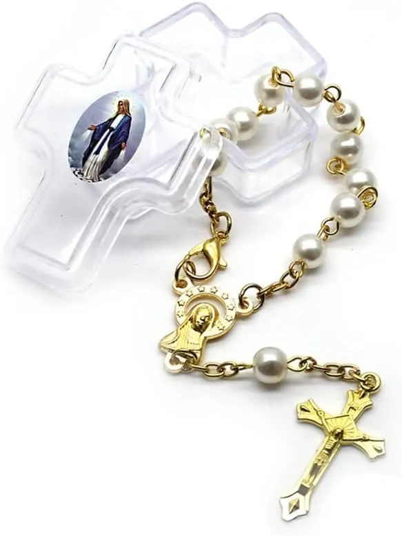 Elegant Baptism Bracelet Prayer Beads Bracelet Adjustable Length Bracelets