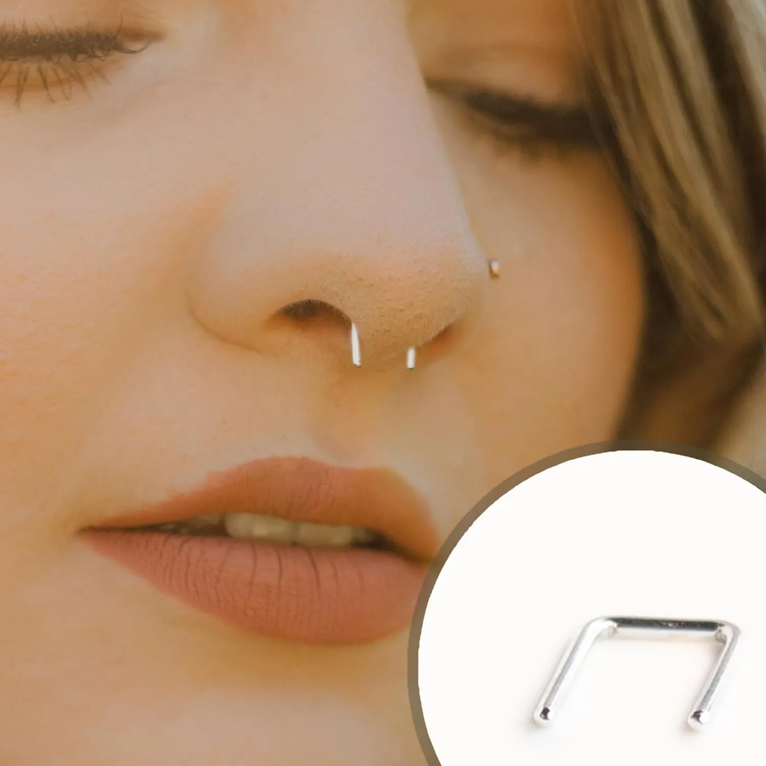 Ellie J Maui Septum Retainer - Septum Rings, Nose Piercings, Septum Jewelry, Septum Rings 16g, Septum Ring, 18 Gauge Nose Ring, Septum Retainer for Comfortable Wear (16 Guage, Sterling Silver)
