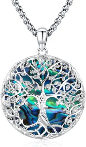 Eusense Tree of Life Necklace for Women Men Sterling Silver 925 Tree Urn Locket Cremation Jewelry Family Tree Pendant Gifts for Her Him Mom Dad Grandma Daughter