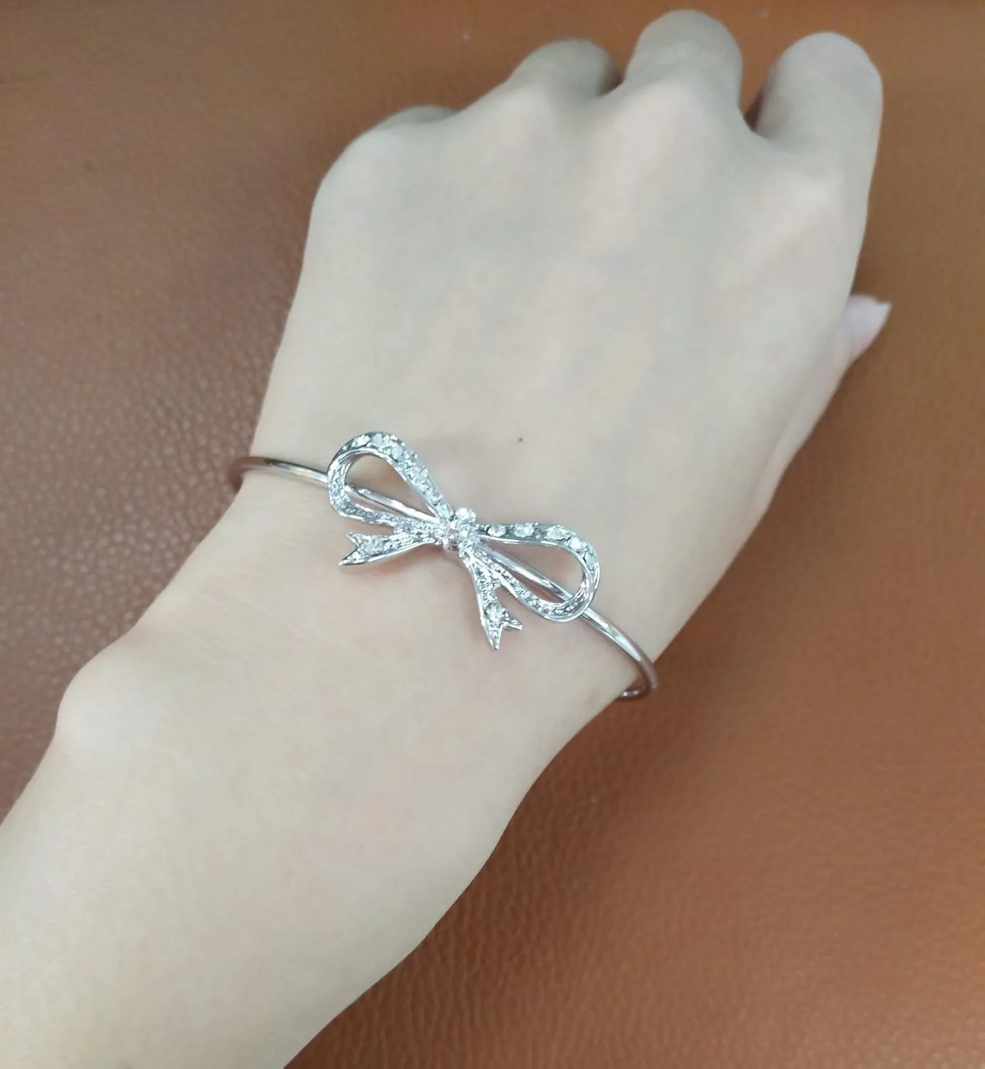 Expandable Bowknot Cuff Bangle Bracelets Bridesmaid Gift