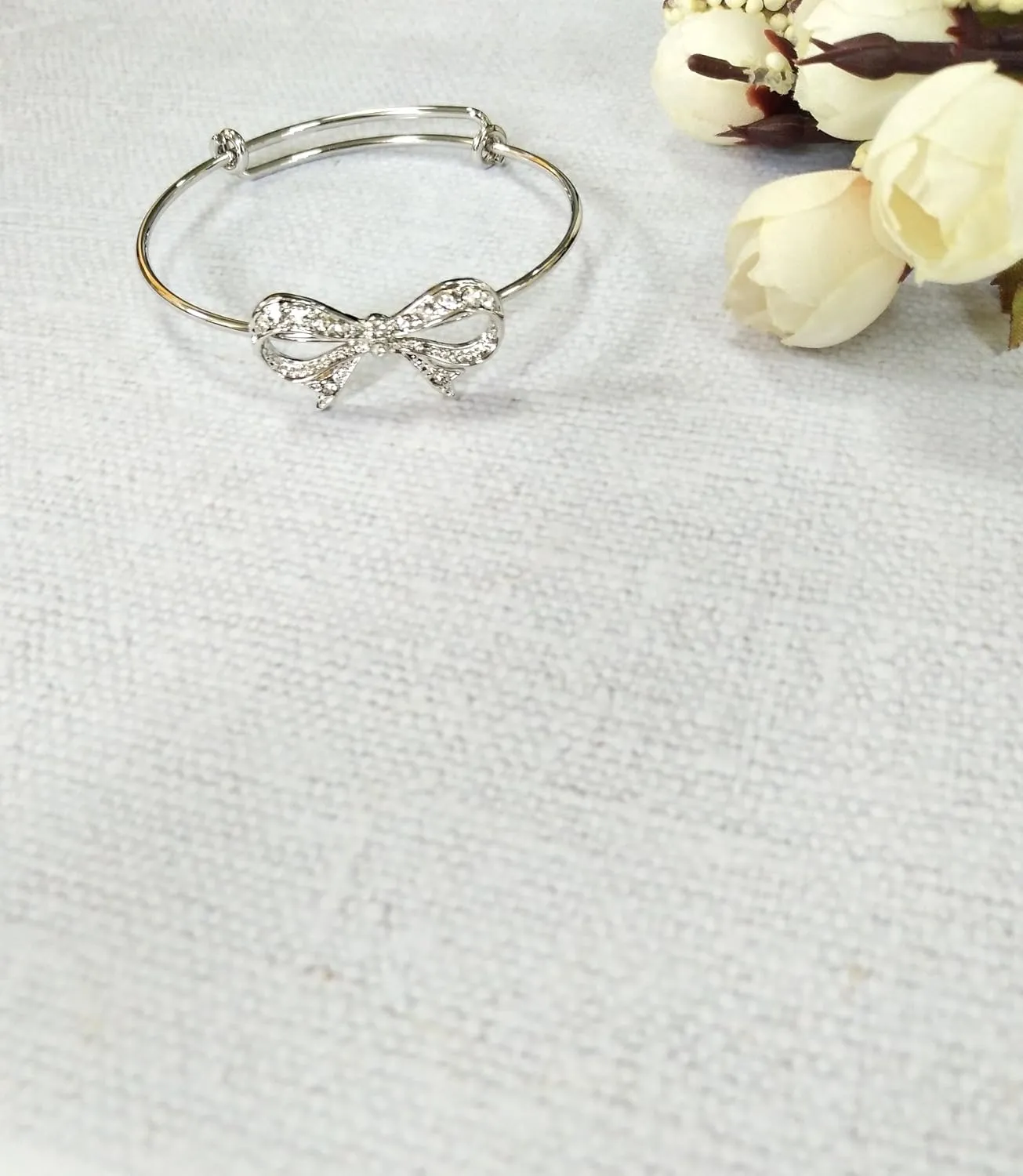 Expandable Bowknot Cuff Bangle Bracelets Bridesmaid Gift