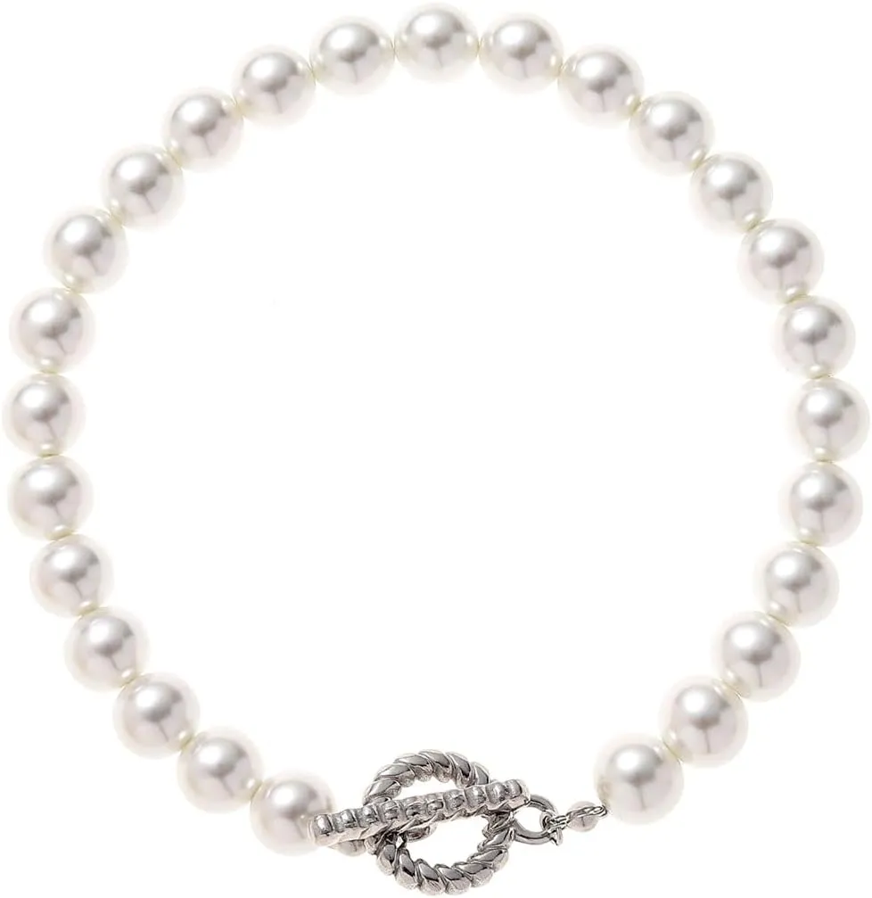 Faux Pearl Bracelet Men with Cuban Link Figaro Chain Wrist Bracelets Set Male Gift