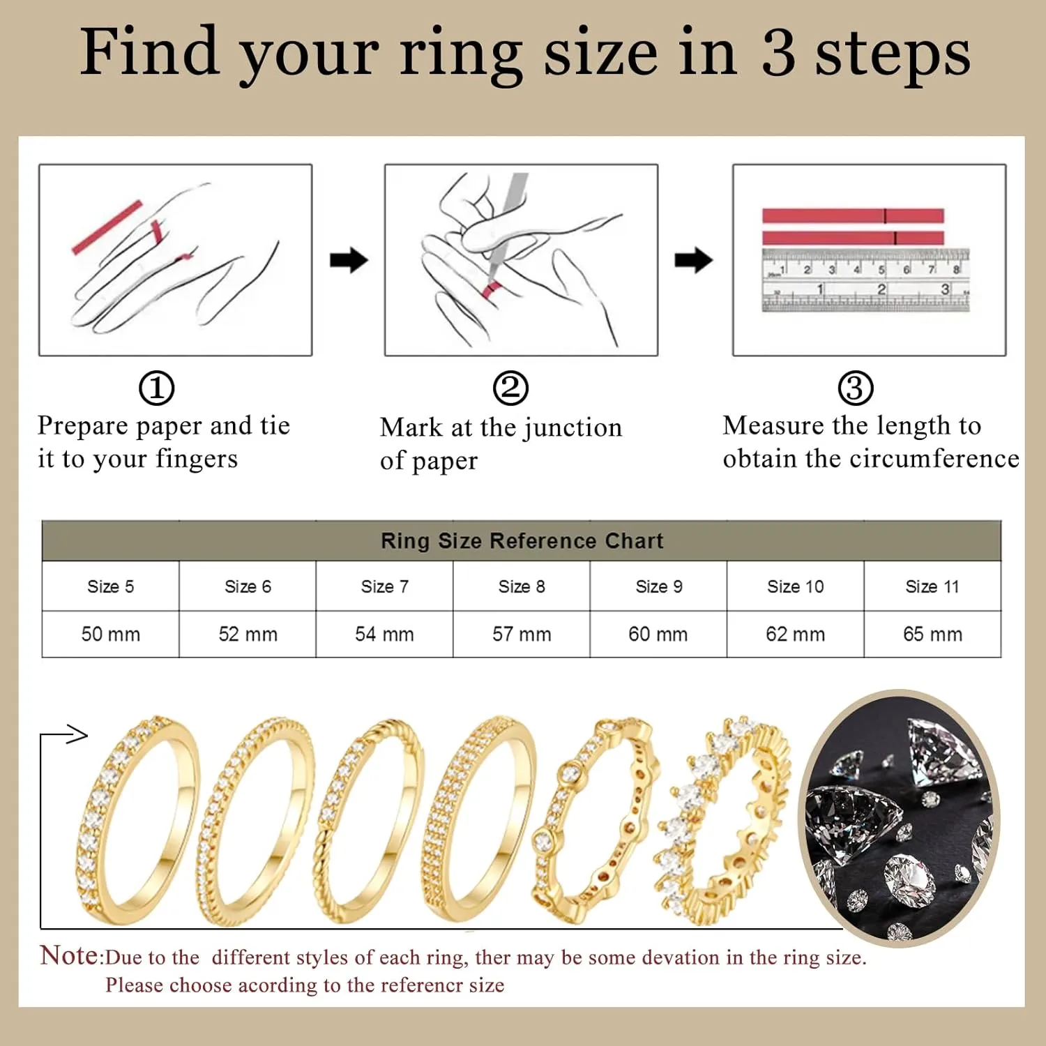 FAXHION Gold Rings for Women Non Tarnish, 14k Gold Plated Stacking Cubic Zirconia Thumb Ring Set, Dainty Gold Knuckle Women Rings Set Size 5 6 7 8 9 10