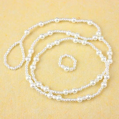 Fear Bracelet Foot Jewelry Pearl Barefoot Anklet Imitation Chain Womens Beach Anklet Bracelet Cord (Silver, One Size)