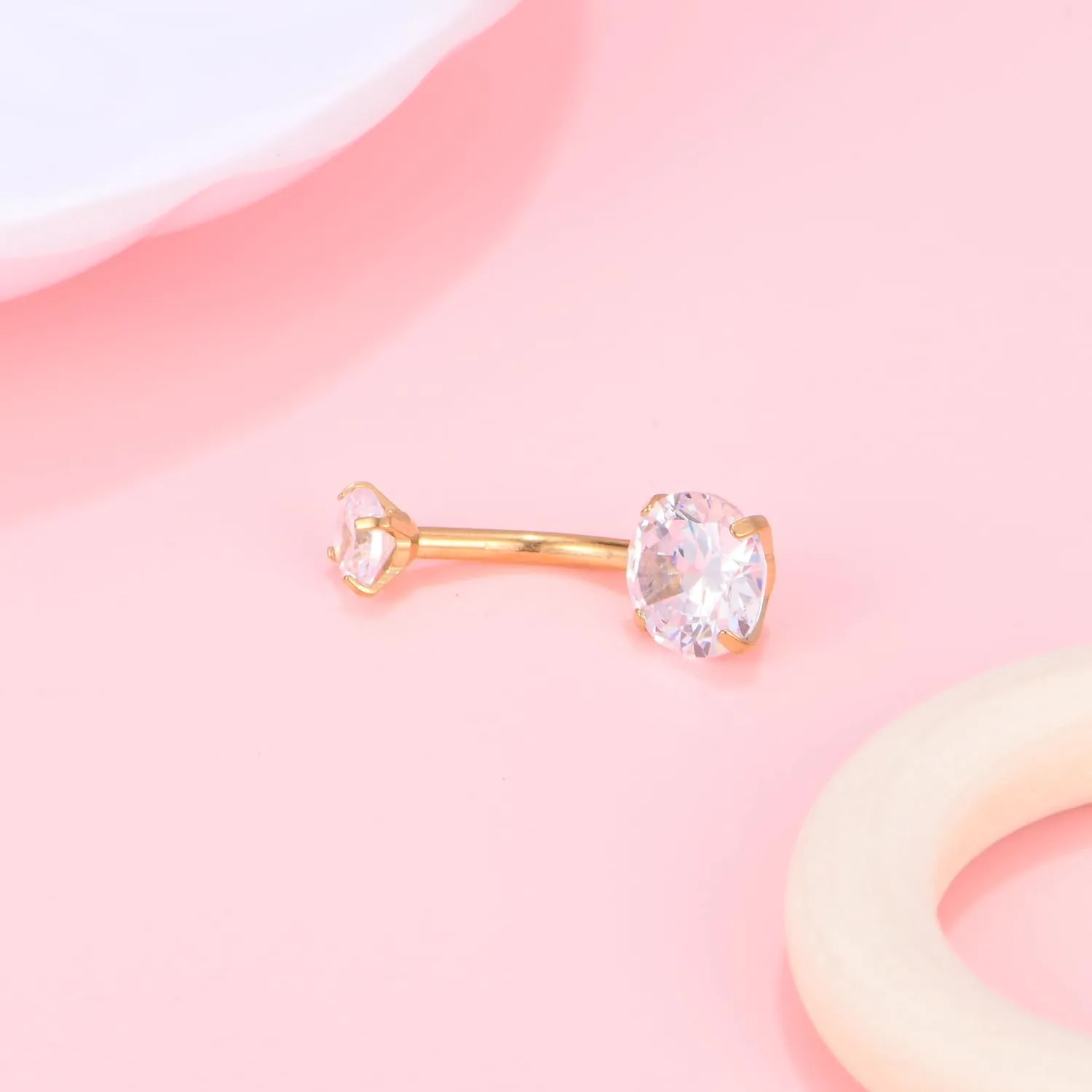 FECTAS 14g Belly Button Rings Surgical Steel CZ Petite Navel Ring for Women Body Piercing Jewelry Petite select Barbell Len 6mm 8mm 10mm 12mm 14mm Silver