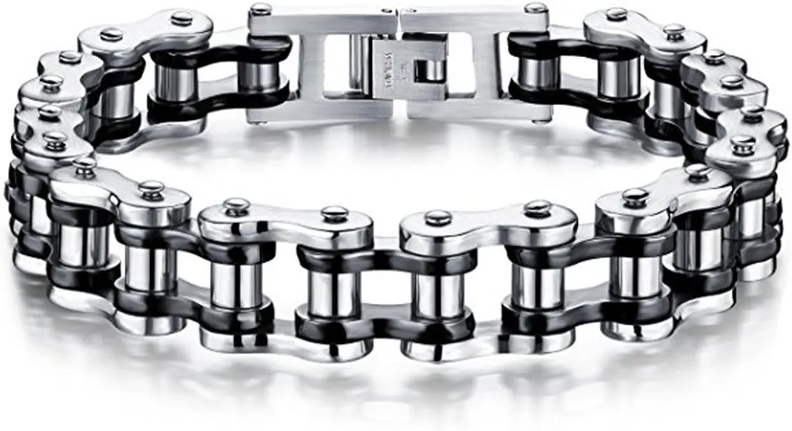 Feraco Mens Bikers Bracelet Stainless Steel Motorcycle Bike Chain Bracelets 8.4 Inch