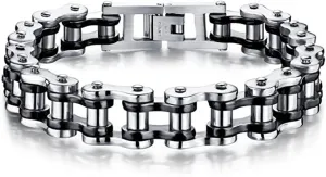 Feraco Mens Bikers Bracelet Stainless Steel Motorcycle Bike Chain Bracelets 8.4 Inch